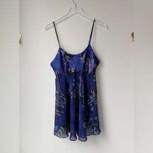 Vintage purple floral sheer slip dress